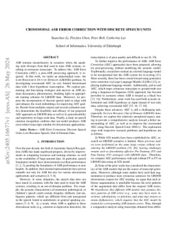Crossmodal ASR Error Correction with Discrete Speech Units