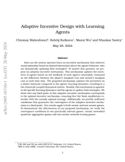 Adaptive Incentive Design with Learning Agents