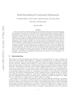 Model Ensembling for Constrained Optimization