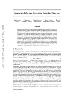 Symmetry-Informed Governing Equation Discovery