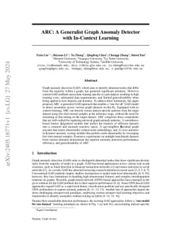 ARC: A Generalist Graph Anomaly Detector with In-Context Learning