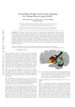 Probabilistic Height Grid Terrain Mapping for Mining Shovels using LiDAR