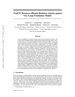 TrojFM: Resource-efficient Backdoor Attacks against Very Large
  Foundation Models