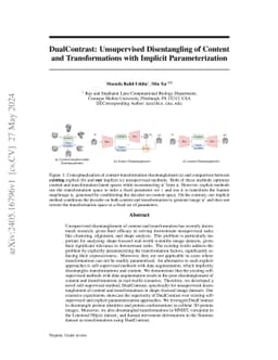 DualContrast: Unsupervised Disentangling of Content and Transformations with Implicit Parameterization