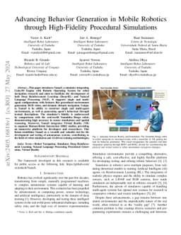 Advancing Behavior Generation in Mobile Robotics through High-Fidelity
  Procedural Simulations