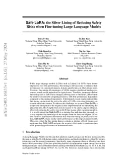 Safe LoRA: the Silver Lining of Reducing Safety Risks when Fine-tuning Large Language Models