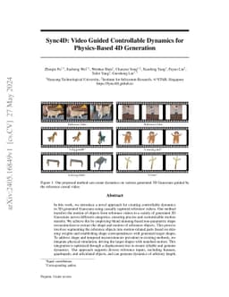 Sync4D: Video Guided Controllable Dynamics for Physics-Based 4D
  Generation