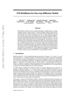 EM Distillation for One-step Diffusion Models
