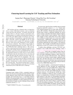 Clustering-based Learning for UAV Tracking and Pose Estimation