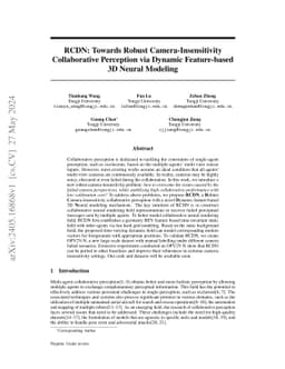 RCDN: Towards Robust Camera-Insensitivity Collaborative Perception via Dynamic Feature-based 3D Neural Modeling