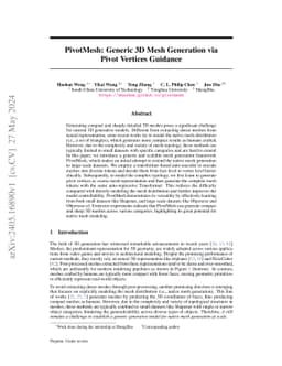 PivotMesh: Generic 3D Mesh Generation via Pivot Vertices Guidance