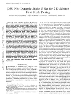 DSU-Net: Dynamic Snake U-Net for 2-D Seismic First Break Picking