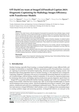 UIT-DarkCow team at ImageCLEFmedical Caption 2024: Diagnostic Captioning
  for Radiology Images Efficiency with Transformer Models