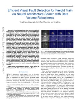 Efficient Visual Fault Detection for Freight Train via Neural
  Architecture Search with Data Volume Robustness