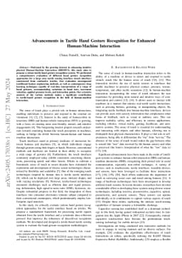 Advancements in Tactile Hand Gesture Recognition for Enhanced
  Human-Machine Interaction