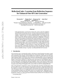 ReflectionCoder: Learning from Reflection Sequence for Enhanced One-off
  Code Generation