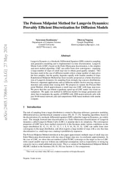 The Poisson Midpoint Method for Langevin Dynamics: Provably Efficient
  Discretization for Diffusion Models