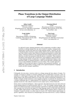 Phase Transitions in the Output Distribution of Large Language Models
