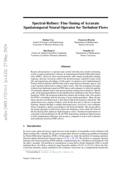 Spectral-Refiner: Accurate Fine-Tuning of Spatiotemporal Fourier Neural Operator for Turbulent Flows