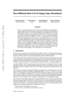 Does Diffusion Beat GAN in Image Super Resolution?