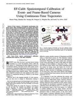 EF-Calib: Spatiotemporal Calibration of Event- and Frame-Based Cameras
  Using Continuous-Time Trajectories