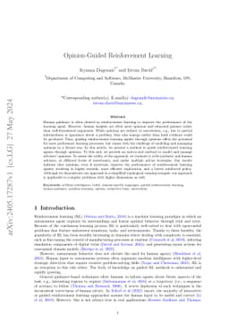 Opinion-Guided Reinforcement Learning