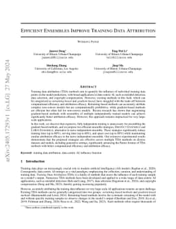 Efficient Ensembles Improve Training Data Attribution