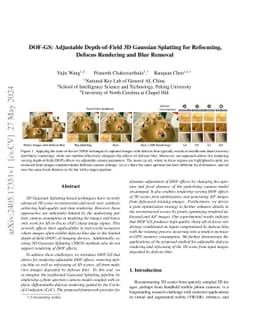 DOF-GS: Adjustable Depth-of-Field 3D Gaussian Splatting for Post-Capture Refocusing, Defocus Rendering and Blur Removal
