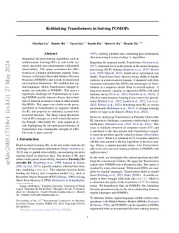 Rethinking Transformers in Solving POMDPs
