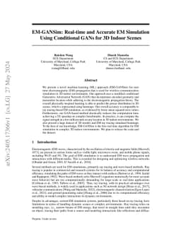 EM-GANSim: Real-time and Accurate EM Simulation Using Conditional GANs for 3D Indoor Scenes