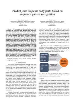 Predict joint angle of body parts based on sequence pattern recognition