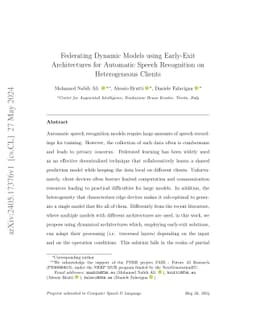 Federating Dynamic Models using Early-Exit Architectures for Automatic
  Speech Recognition on Heterogeneous Clients