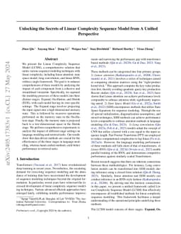 Unlocking the Secrets of Linear Complexity Sequence Model from A Unified
  Perspective