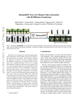 Human4DiT: Free-view Human Video Generation with 4D Diffusion
  Transformer