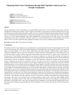 Enhancing Music Genre Classification through Multi-Algorithm Analysis
  and User-Friendly Visualization