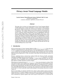 Privacy-Aware Visual Language Models