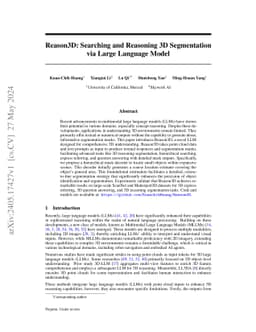 Reason3D: Searching and Reasoning 3D Segmentation via Large Language Model
