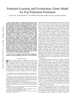 Federated Learning and Evolutionary Game Model for Fog Federation
  Formation