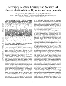 Leveraging Machine Learning for Accurate IoT Device Identification in
  Dynamic Wireless Contexts