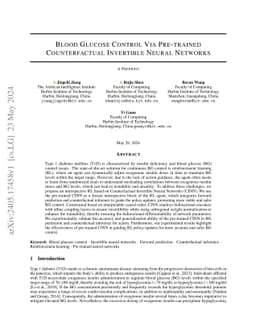 Blood Glucose Control Via Pre-trained Counterfactual Invertible Neural
  Networks