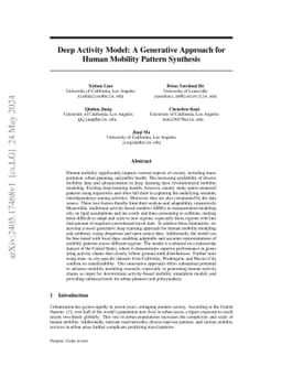 Deep Activity Model: A Generative Approach for Human Mobility Pattern
  Synthesis