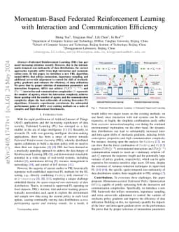 Momentum-Based Federated Reinforcement Learning with Interaction and
  Communication Efficiency