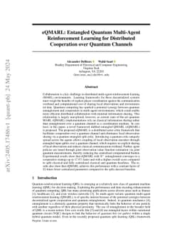 eQMARL: Entangled Quantum Multi-Agent Reinforcement Learning for Distributed Cooperation over Quantum Channels