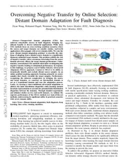 Overcoming Negative Transfer by Online Selection: Distant Domain
  Adaptation for Fault Diagnosis