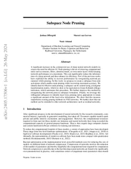Subspace Node Pruning