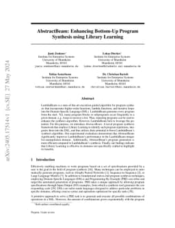 AbstractBeam: Enhancing Bottom-Up Program Synthesis using Library
  Learning