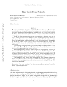 Time Elastic Neural Networks