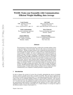 WASH: Train your Ensemble with Communication-Efficient Weight Shuffling,
  then Average