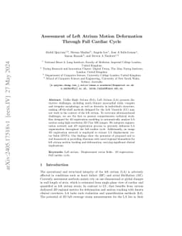 Assessment of Left Atrium Motion Deformation Through Full Cardiac Cycle