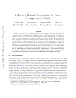 Calibrated Dataset Condensation for Faster Hyperparameter Search
